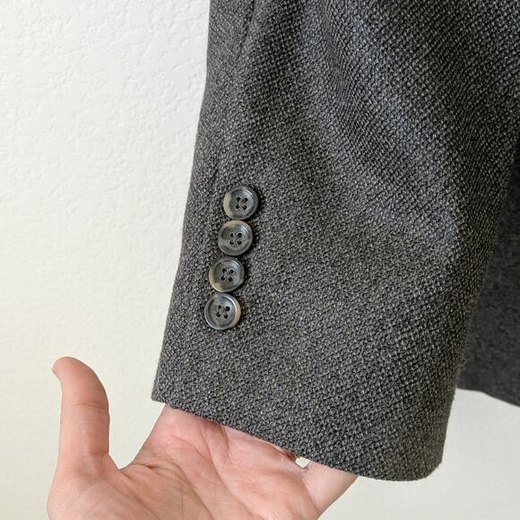 Oscar de la Renta Suit Jacket Gray 42L Cashmere - Picture 3 of 8